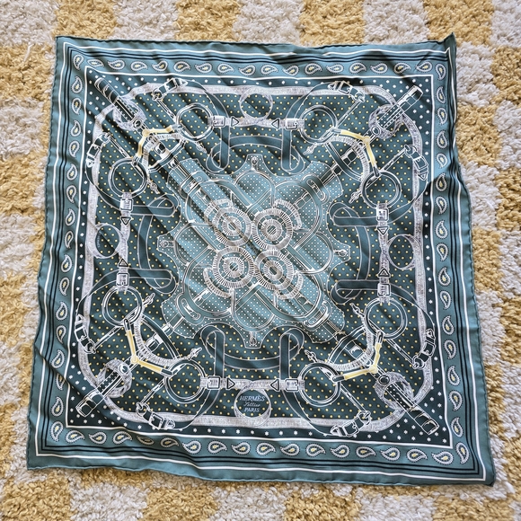 Hermes | Accessories | 224 Eperon Dor Silk Bandana 55 | Poshmark